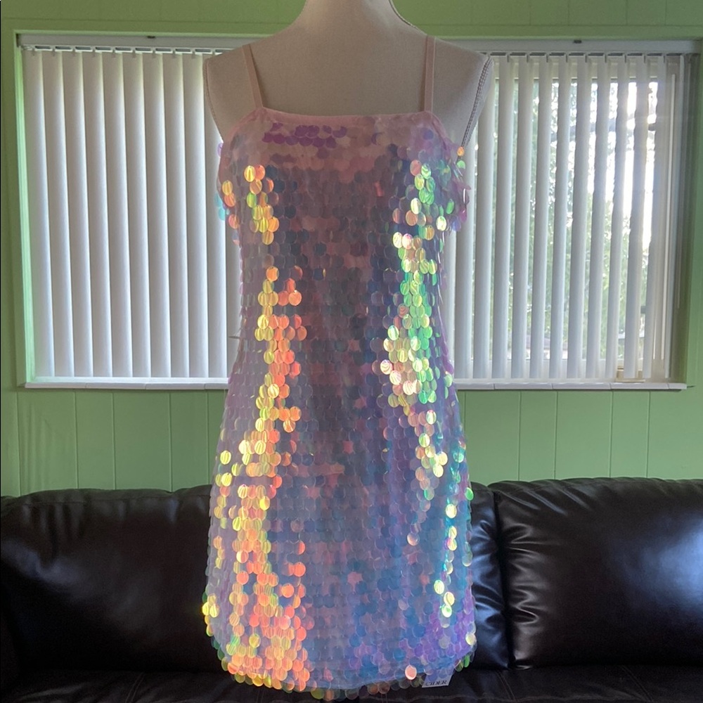 NWT Cider iridescent sequins dress